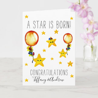 Niedliche Aquarellstars Herzlichen Glückwunsch zum Karte