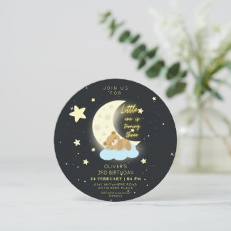 Niedliche Aquarellteddy tragen dritten Geburtstag Einladung