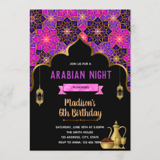 Niedliche arabische Nachtthema-Party Einladung