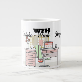 Niedliche Arbeit von Zuhause Remote Worker Coffee  Jumbo-Tasse