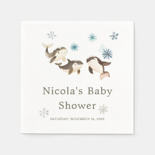 Niedliche arktische Whale-Babydusche Serviette