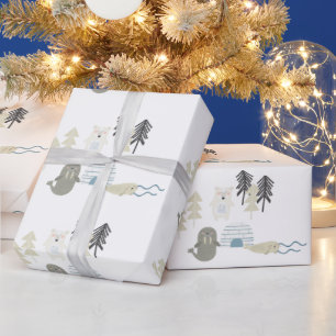 Niedliche arktische Wintertiere Geschenkpapier