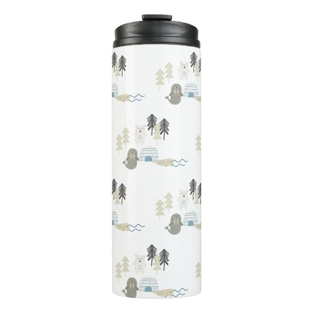 Niedliche arktische Wintertiere Thermosbecher (Vorderseite)