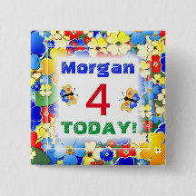 Niedliche Art Deco Blume Anpassbares Zeitalter