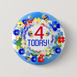 Niedliche Art Deco Blume Anpassbares Zeitalter Button