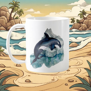 niedliche Artenwal-Liebhaber fügen Monogramm hinzu Kaffeetasse