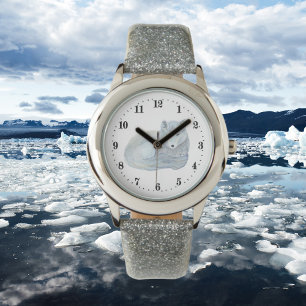 niedliche Artic Fuchs Liebhaber beobachten Armbanduhr