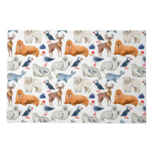 Niedliche Artische Tiere Muster Polar Bear Walrus