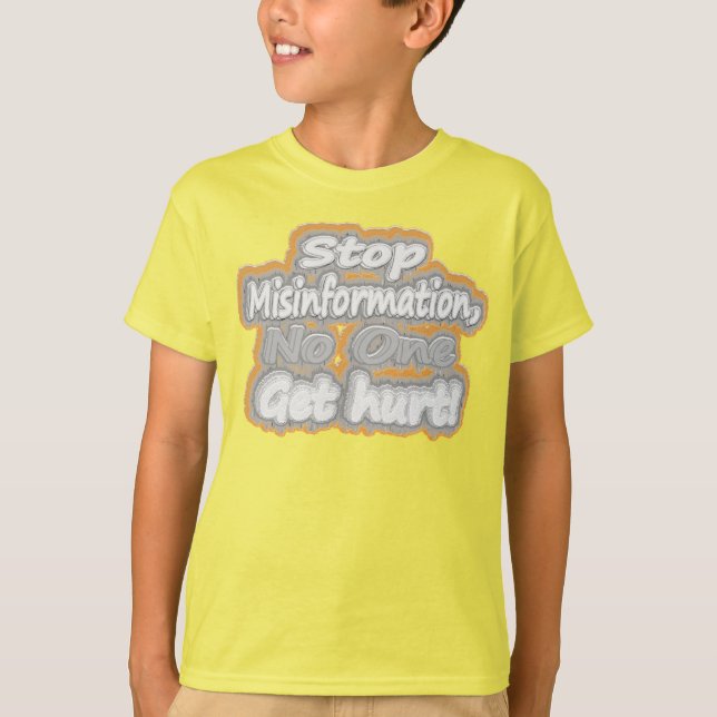 Niedliche Artwork über "Stopp Misinformation". T-S T-Shirt (Vorderseite)