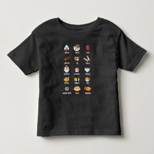 Niedliche asiatische Küche Kawaii Sushi Rice Fisc Kleinkind T-shirt