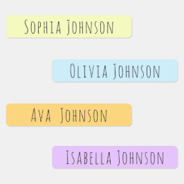 Niedliche Ästhetische Pastelle Kinder Wasserfeste  Etiketten