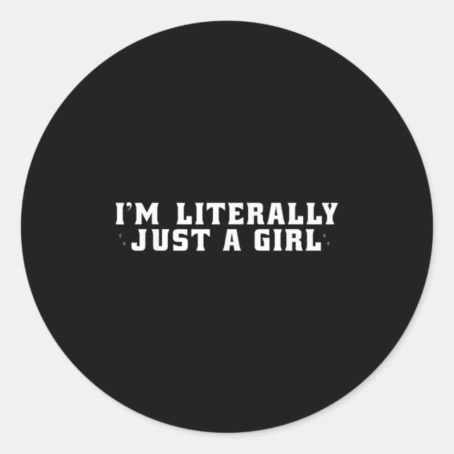 Niedliche ästhetische Preppy bin ich buchstäblich  Runder Aufkleber (Vorderseite)