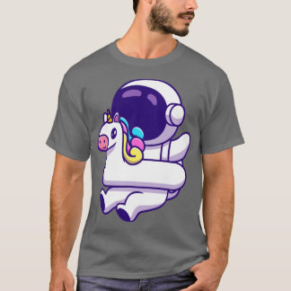 Niedliche Astronauten mit Einhorn Schwimmreifen T-Shirt