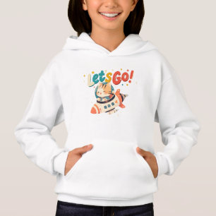 Niedliche Astronautenkatzenrakete im All Hoodie