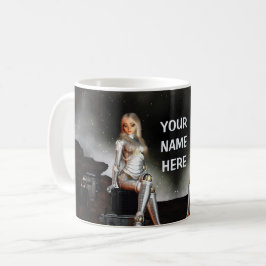 Niedliche Astronautin glücklich Kaffeetasse