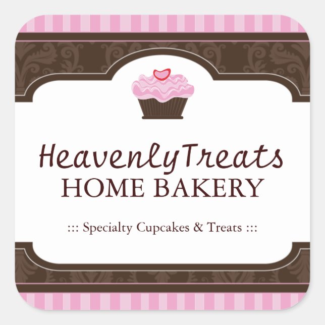 Niedliche Aufkleber für die Verpackung von Cupcake (Vorderseite)