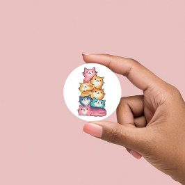 Niedliche Aufkleber für Katzen Wasserfarben