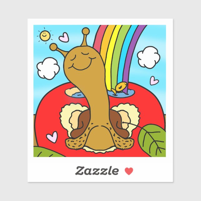 Niedliche Aufwertung des Schneckenlehrers Vinyl St Aufkleber (Blatt)