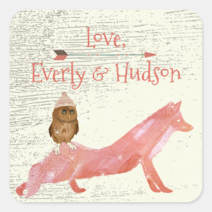 Niedliche Augen Hühner und Schweißer von Schafen Quadratischer Aufkleber