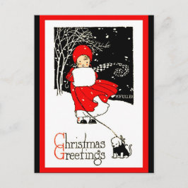 Niedliche Ausgabe der 1920er Weihnachtsmädchen Muf Postkarte