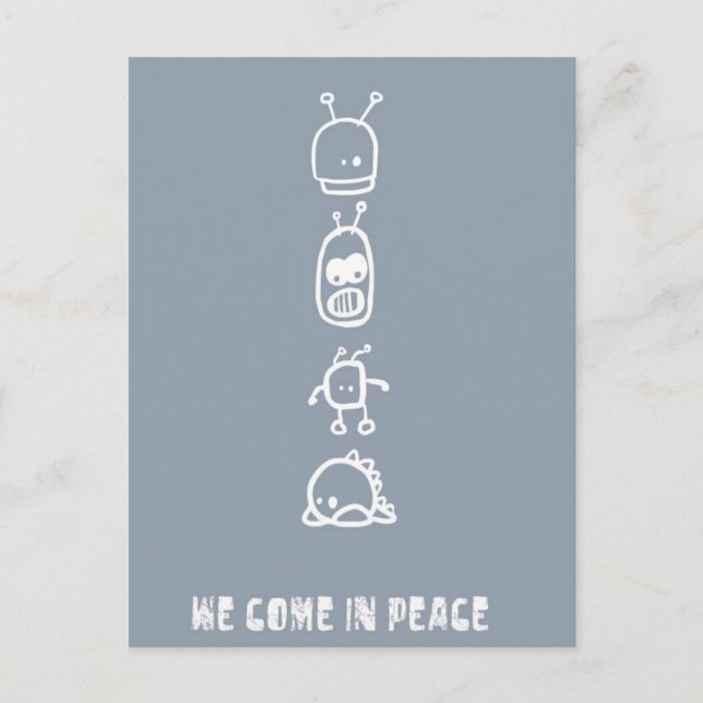 Niedliche Außerirdische Postkarte (Vorderseite)