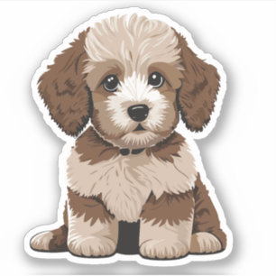 Niedliche Aussiedoodle Puppy Doodle Doodle Vinyl Aufkleber