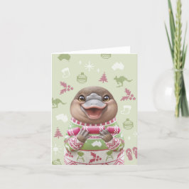 Niedliche Australian Animal Christmas Card - Platy Feiertagskarte
