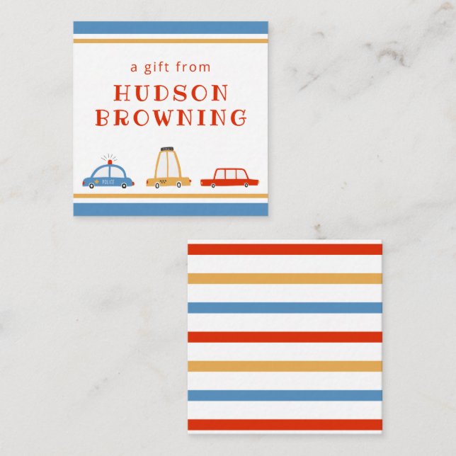 Niedliche Autos Personalisierte Geschenkgutscheine Mitteilungskarte (Vorne/Hinten)