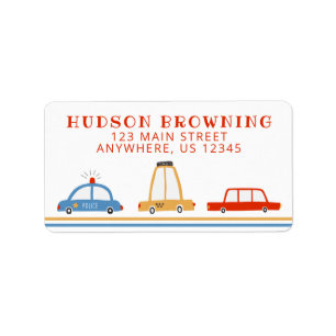 Niedliche Autos Personalisierte Rücksendeadressen- Adressaufkleber