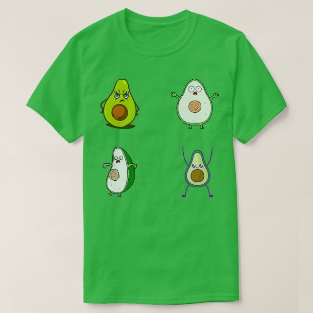 niedliche Avocado-Aufkleber vegan T-Shirt (Design vorne)