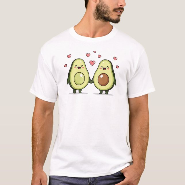 Niedliche Avocado-Freunde | Happy Healthy Food Des T-Shirt (Vorderseite)