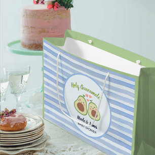 Niedliche Avocado Gender Neutral Twins Baby Dusche Große Geschenktüte