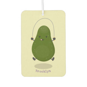 Niedliche Avocado-Springseil-Cartoon-Abbildung Autolufterfrischer