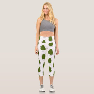 Niedliche Avocado-Springseil-Cartoon-Abbildung Capri Leggings