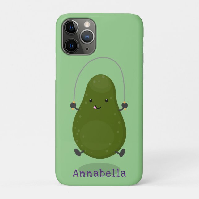 Niedliche Avocado-Springseil-Cartoon-Abbildung Case-Mate iPhone Hülle (Rückseite)