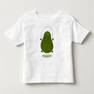 Niedliche Avocado-Springseil-Cartoon-Abbildung Kleinkind T-shirt
