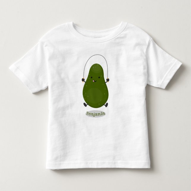 Niedliche Avocado-Springseil-Cartoon-Abbildung Kleinkind T-shirt (Vorderseite)