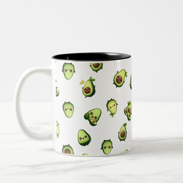 Niedliche Avocado-Tasse Zweifarbige Tasse (Links)