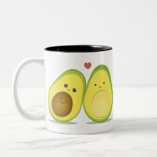 Niedliche Avocadopaare Zweifarbige Tasse