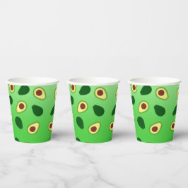 Niedliche Avocados-Scheiben Sommergrüne Gradienten Pappbecher