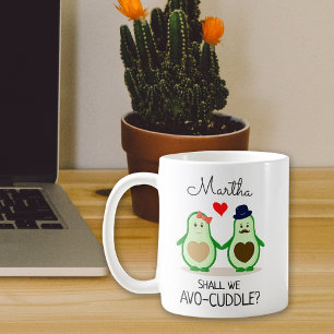 Niedliche Avocados, Shall We Avo-cuddle, Valentine Kaffeetasse