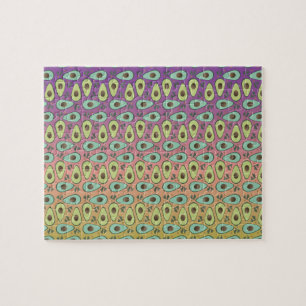 Niedliche Avocados und Rainbow Ombre Gradient Puzzle