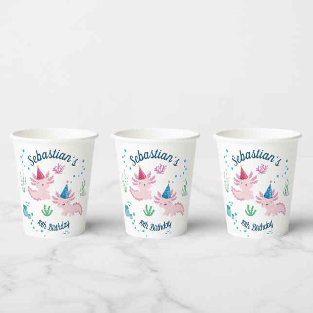 Niedliche Axolotday White Party Paper Cups Pappbecher (Multi)