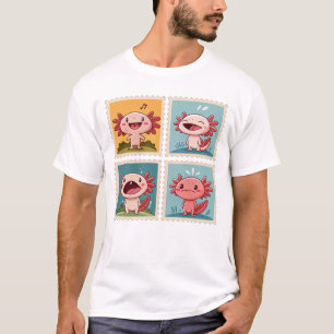 Niedliche Axolotl-Briefmarke Emotionale Axolotls T-Shirt