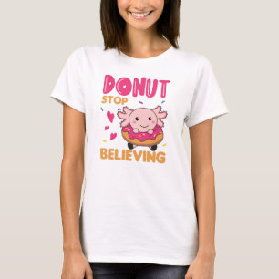 Niedliche Axolotl Funny Animes in Donut Pink T-Shirt