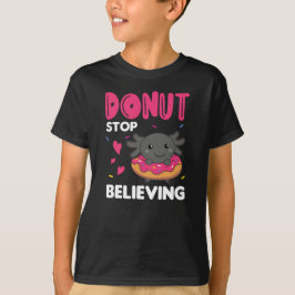 Niedliche Axolotl Funny Animes in Donut Pink T-Shirt