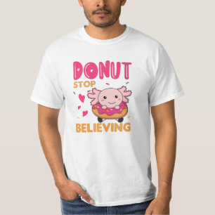 Niedliche Axolotl Funny Animes in Donut Pink T-Shirt