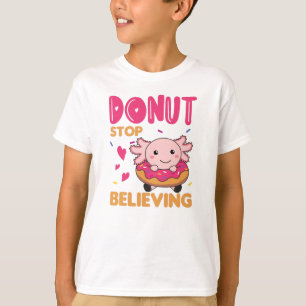 Niedliche Axolotl Funny Animes in Donut Pink T-Shirt