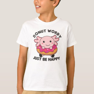 Niedliche Axolotl Funny Animes in Donut Pink T-Shirt