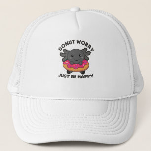 Niedliche Axolotl Funny Animes in Donut Pink Truckerkappe